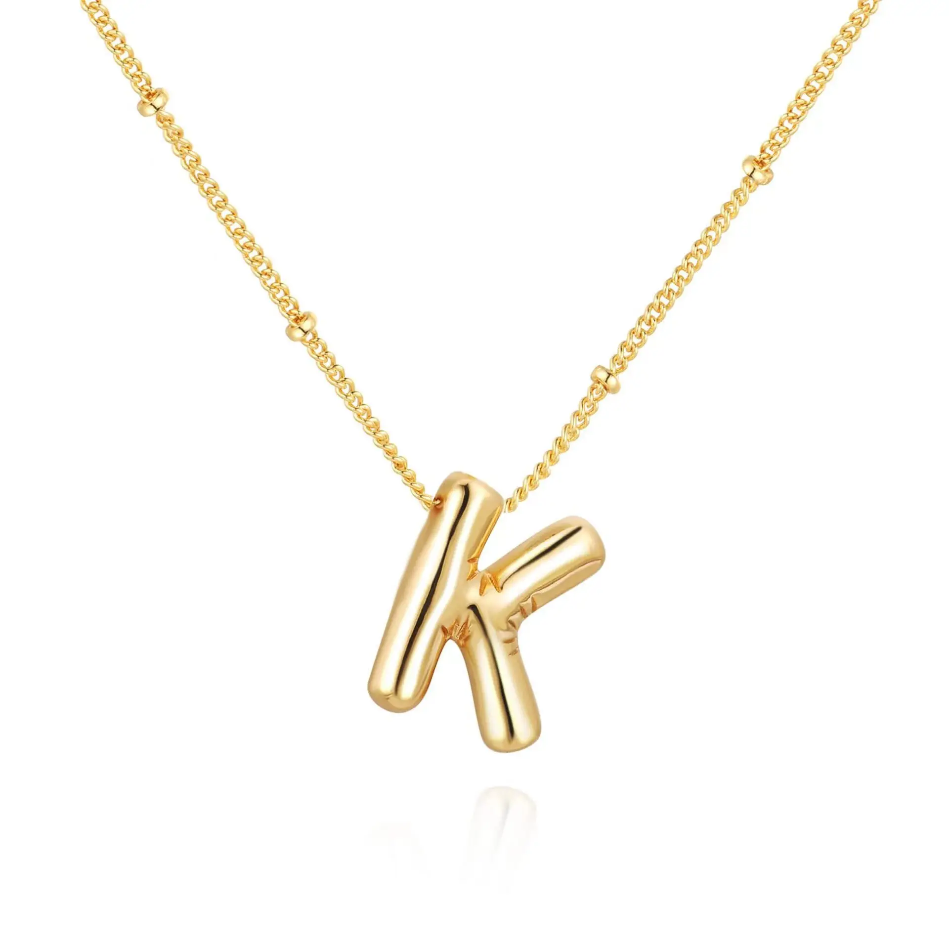 Dainty Balloon Bubble Letter Necklace