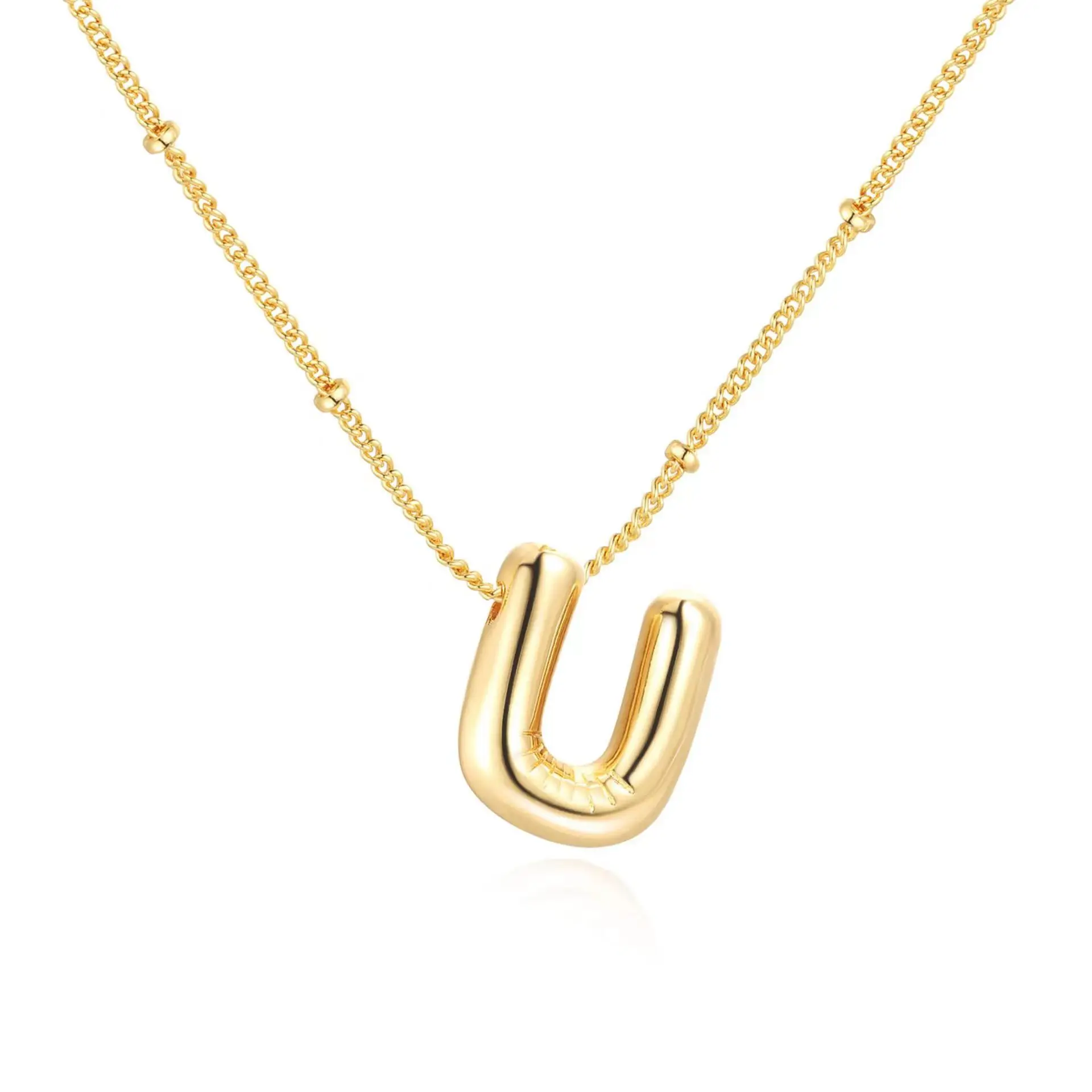 Dainty Balloon Bubble Letter Necklace