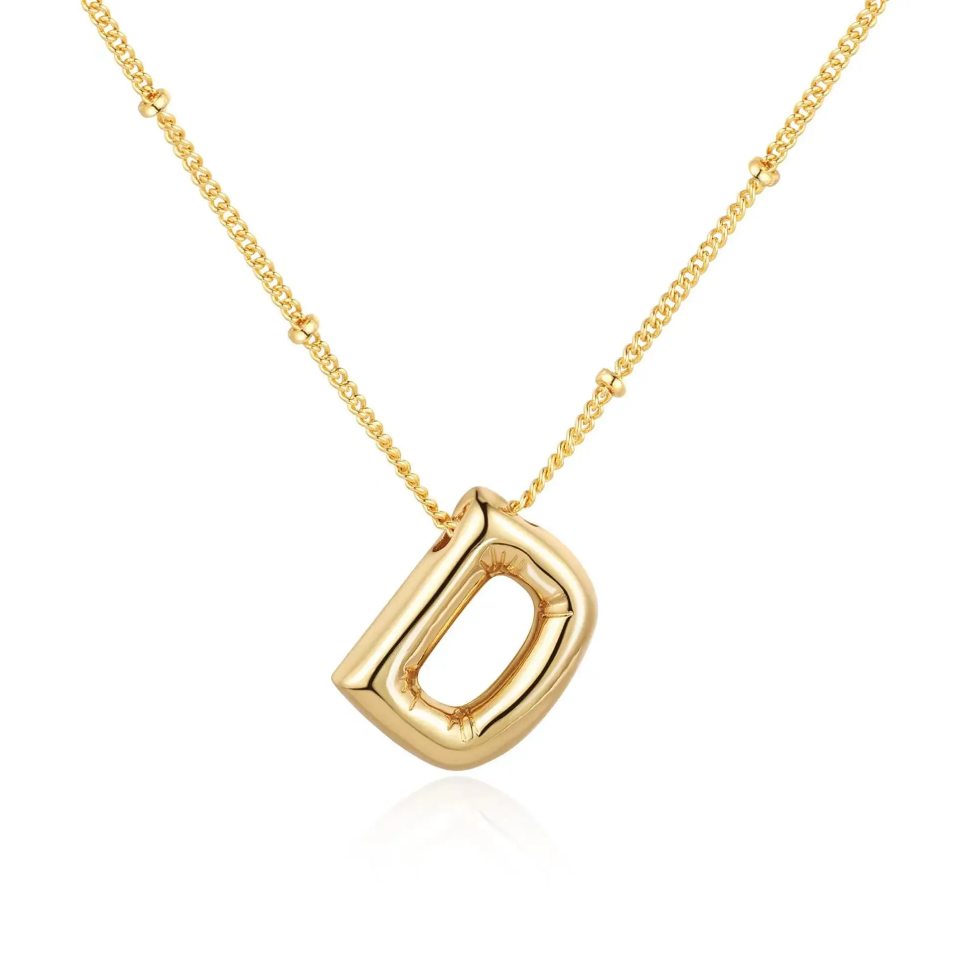 Dainty Balloon Bubble Letter Necklace
