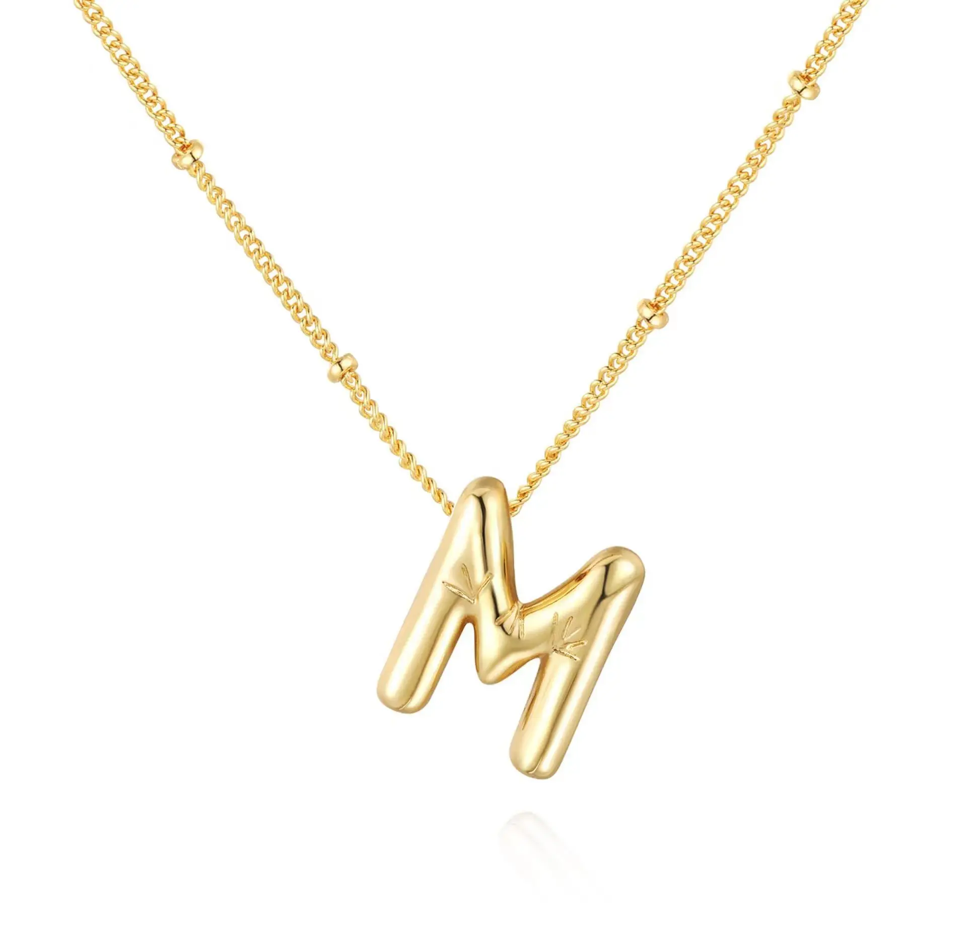 Dainty Balloon Bubble Letter Necklace
