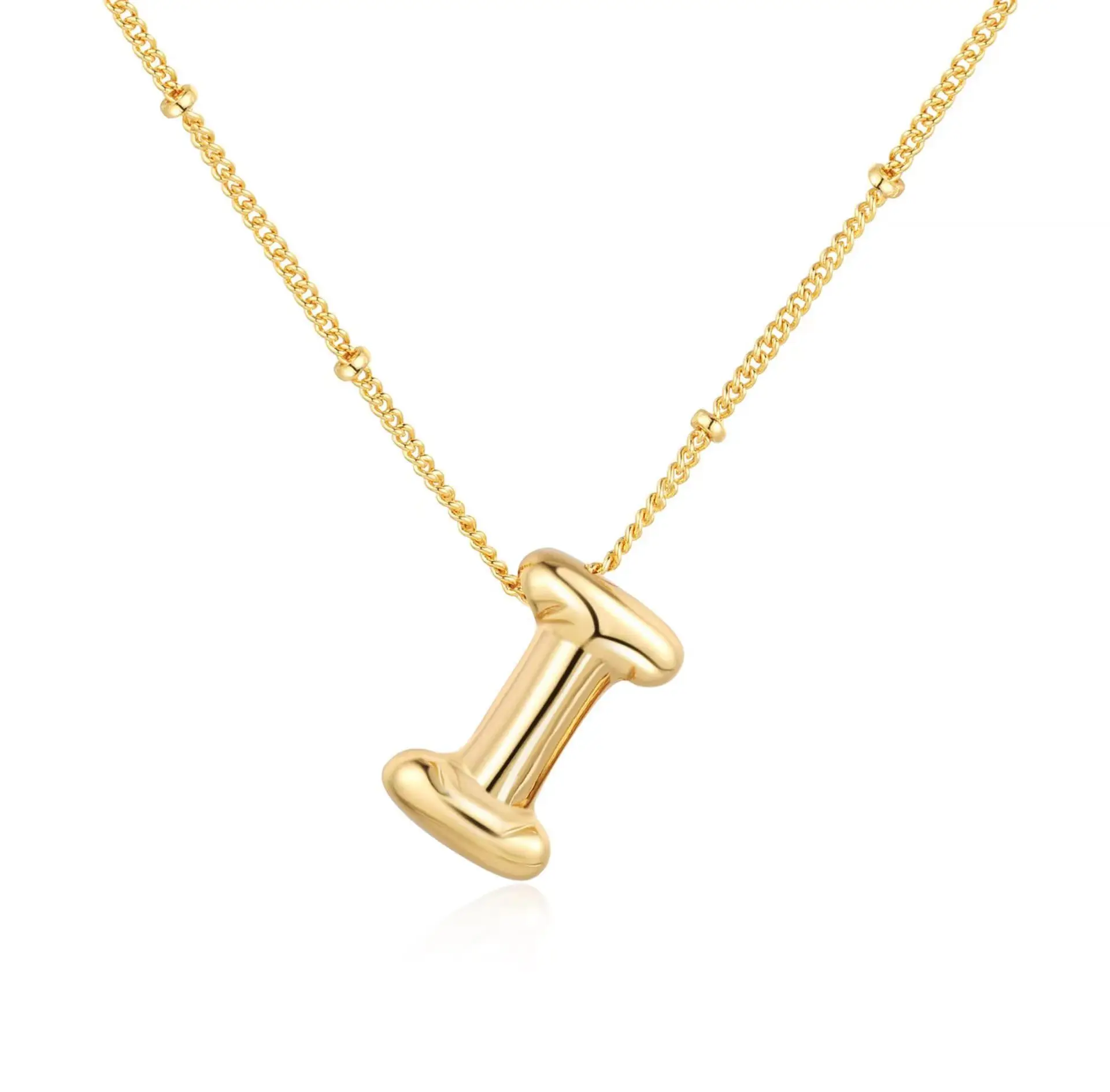 Dainty Balloon Bubble Letter Necklace