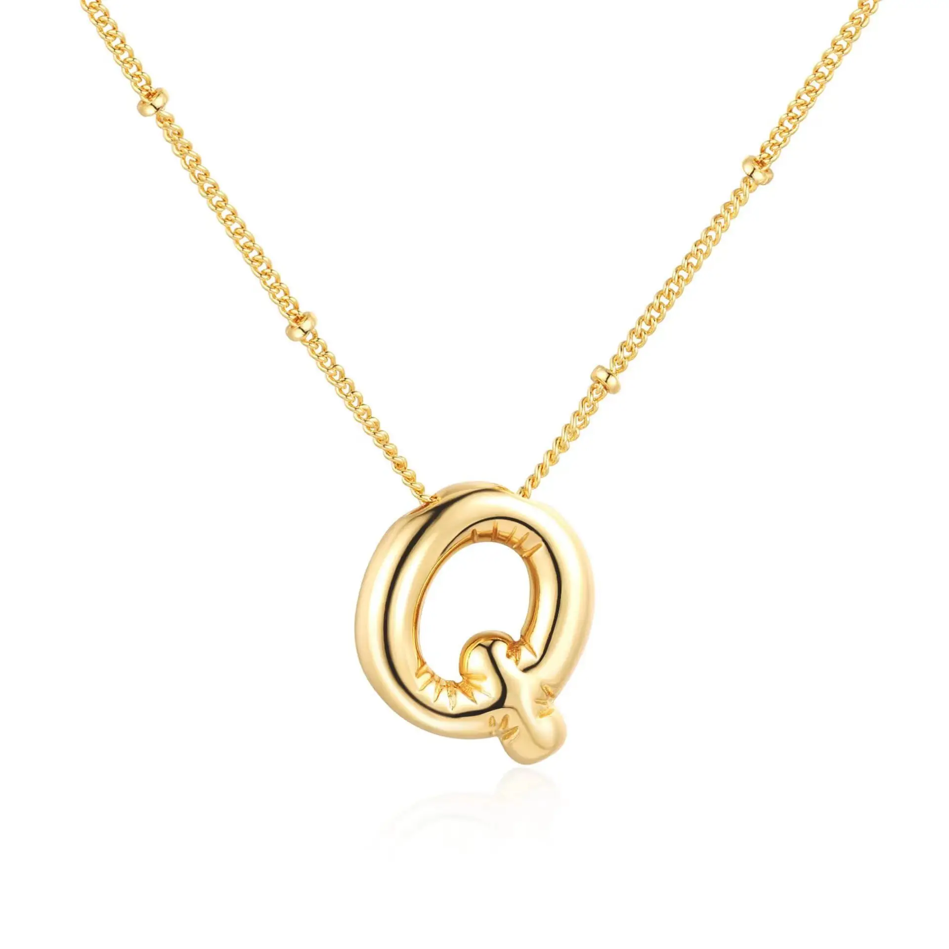 Dainty Balloon Bubble Letter Necklace