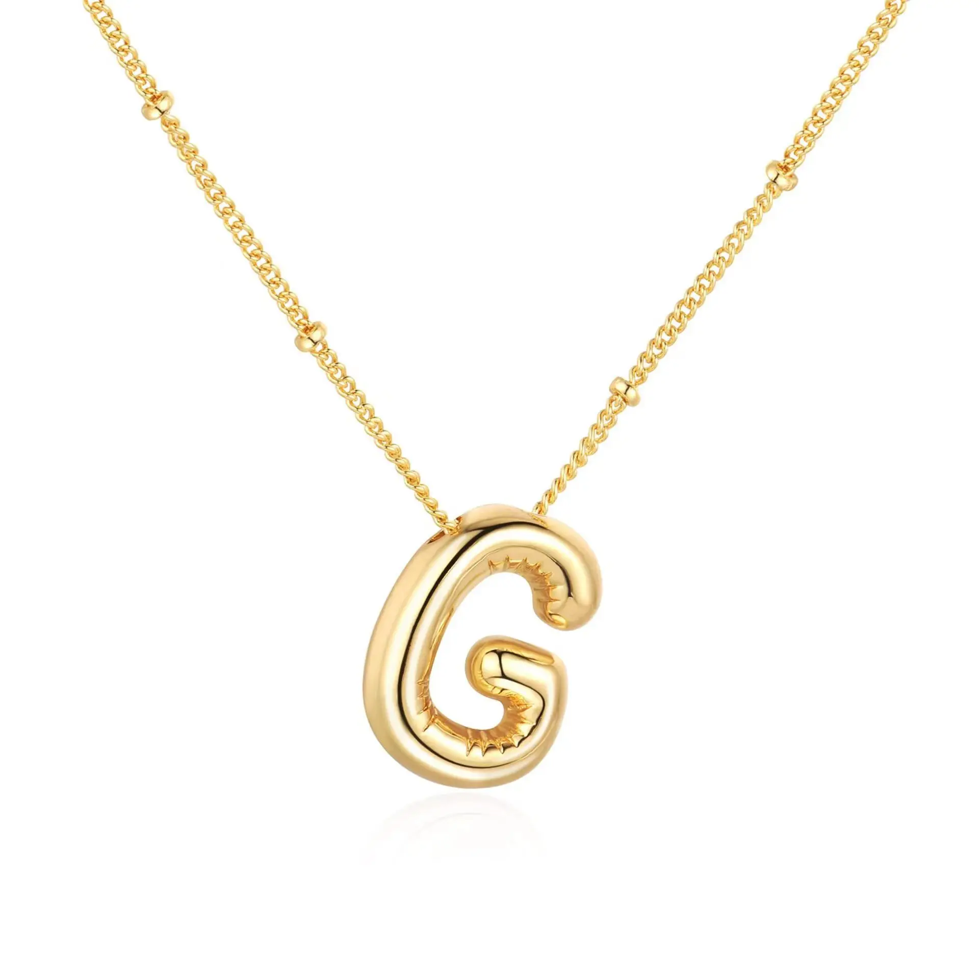 Dainty Balloon Bubble Letter Necklace