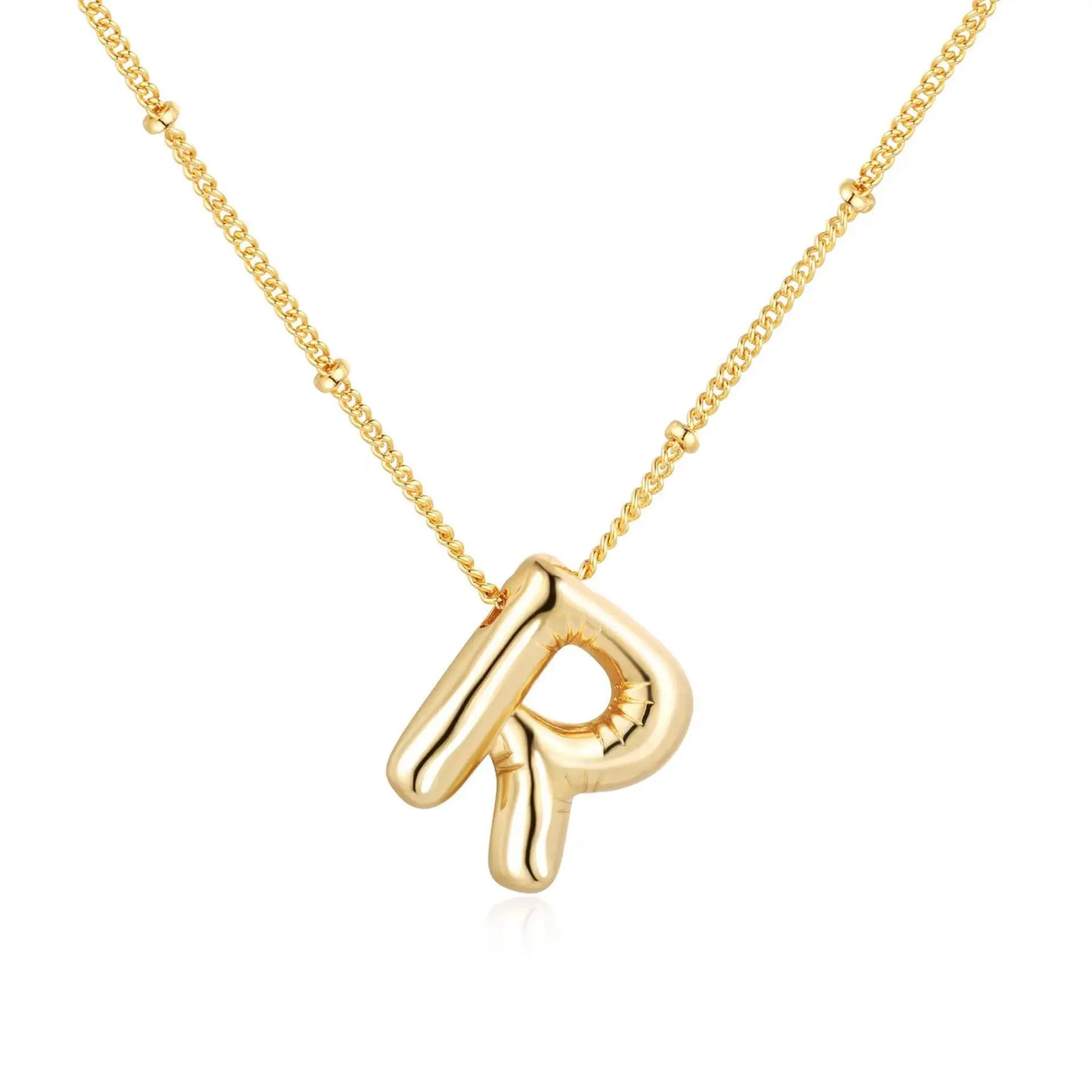 Dainty Balloon Bubble Letter Necklace
