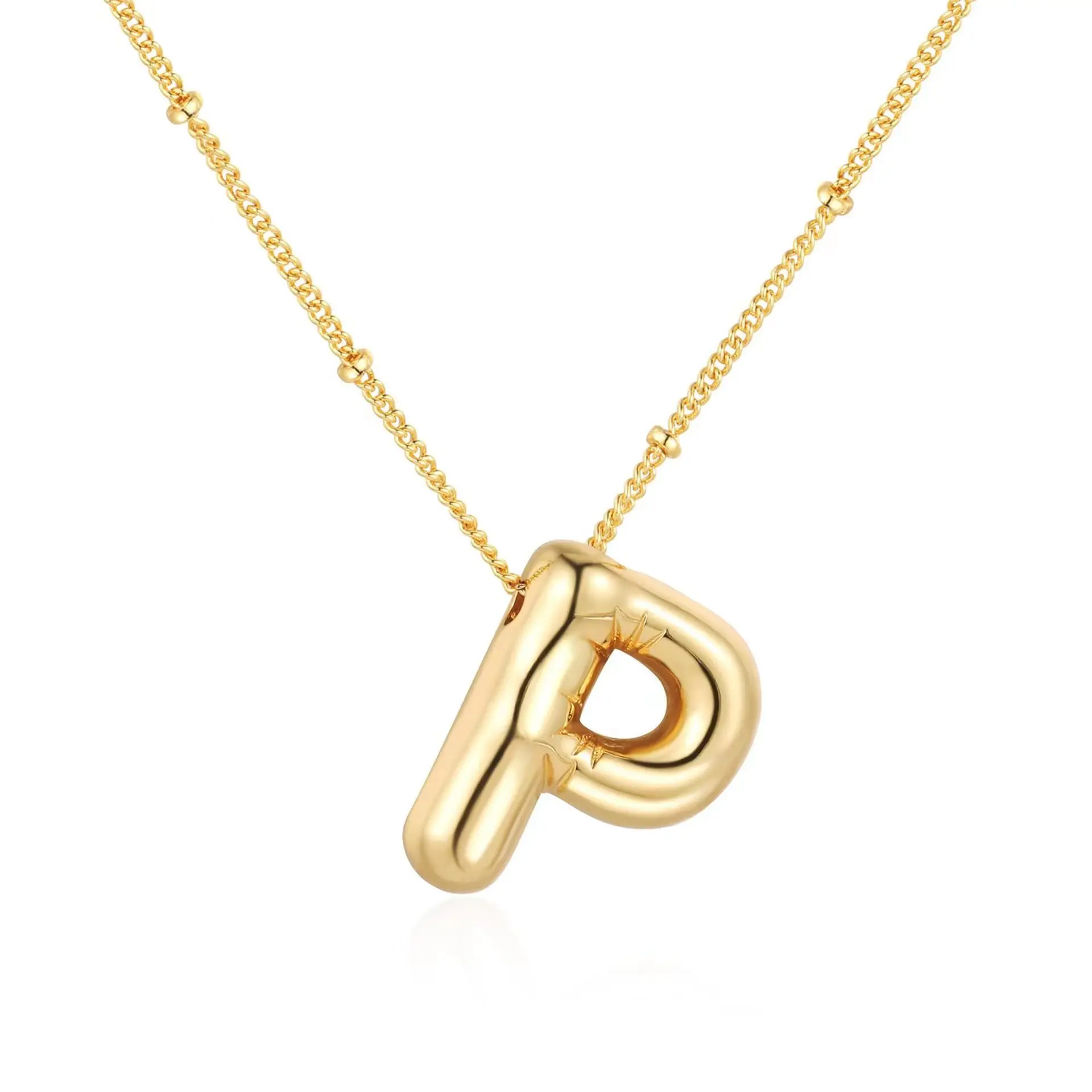 Dainty Balloon Bubble Letter Necklace