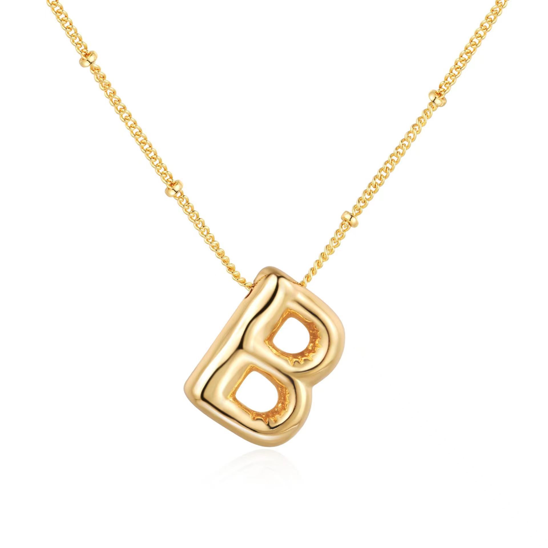 Dainty Balloon Bubble Letter Necklace