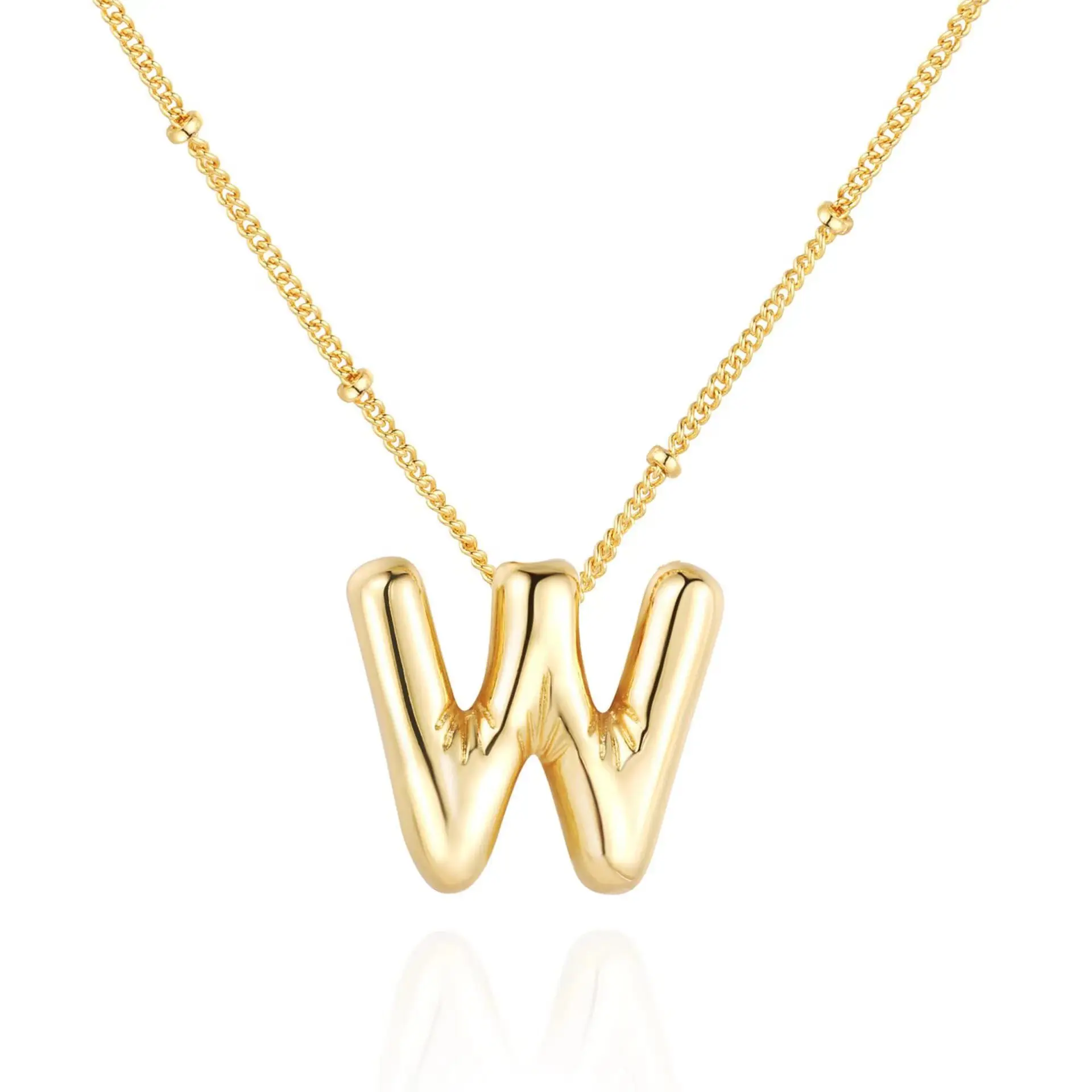 Dainty Balloon Bubble Letter Necklace