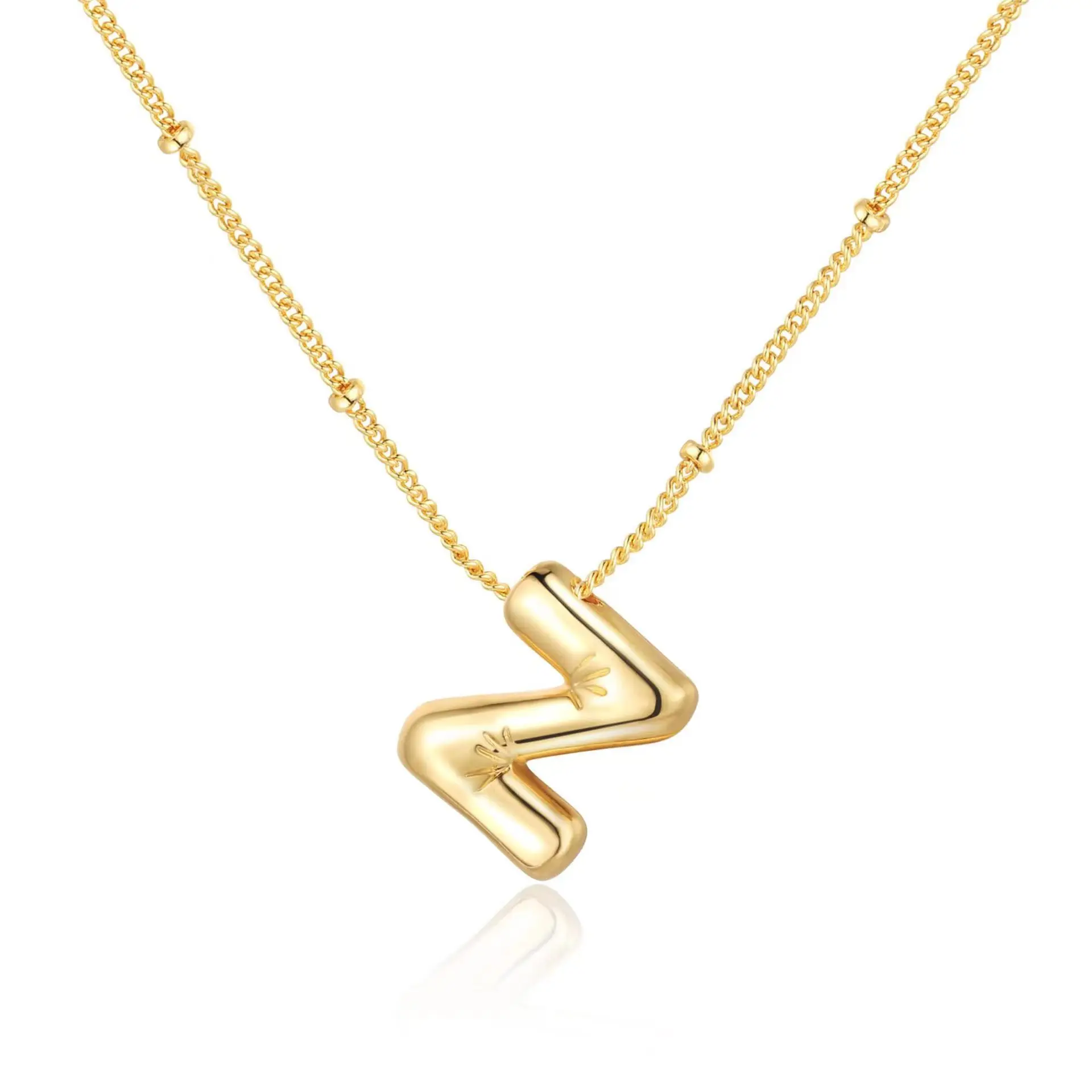 Dainty Balloon Bubble Letter Necklace