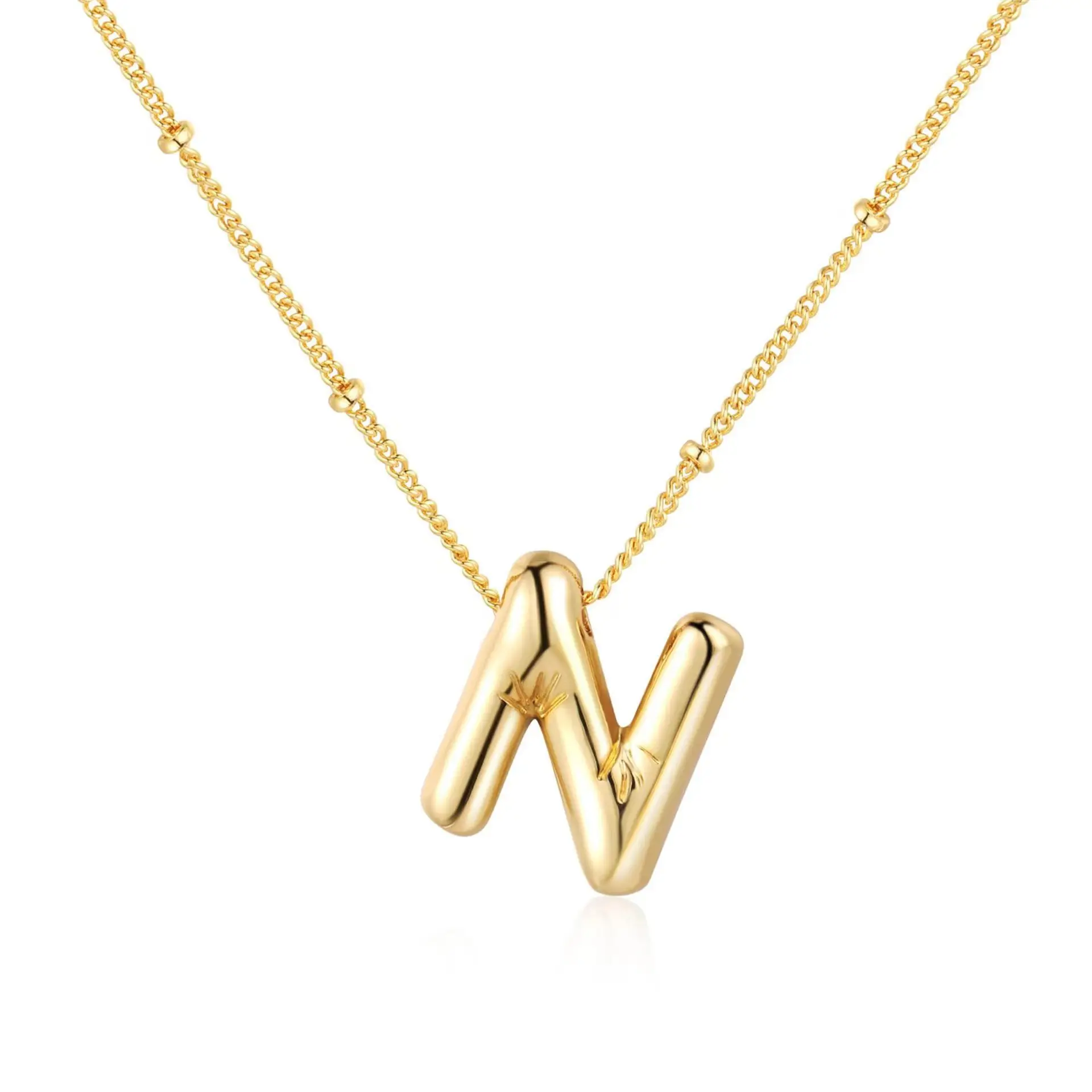 Dainty Balloon Bubble Letter Necklace