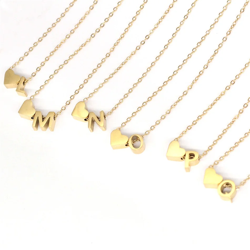 Initial and Heart Necklace
