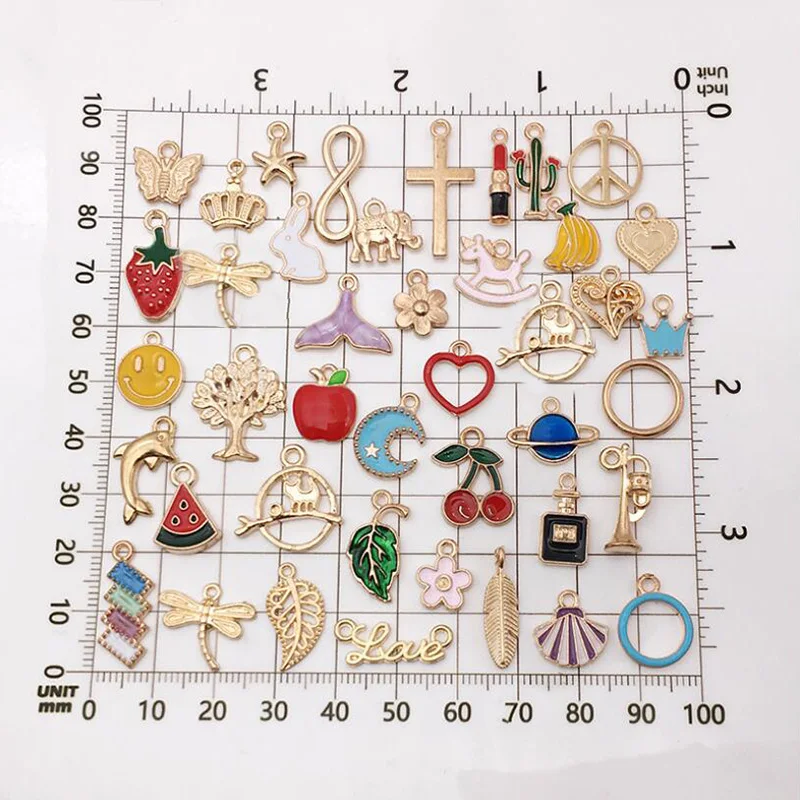 Animal Flower Mixed Enamel Charms Pendants DIY Jewelry Making