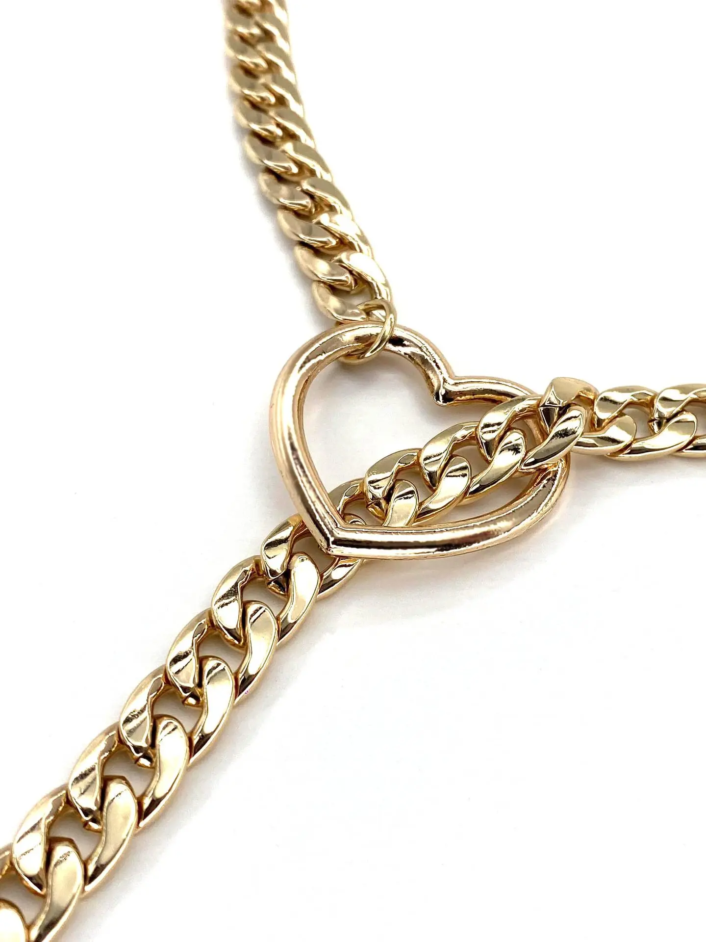 Heart O-Ring Slip Chain Necklace - Heart Locker With Key
