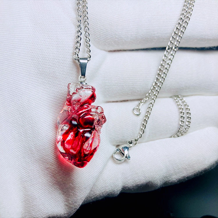 y2k Handmade Resin Heart Necklace