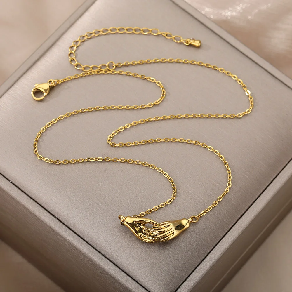 Holding Hands Charm Necklace