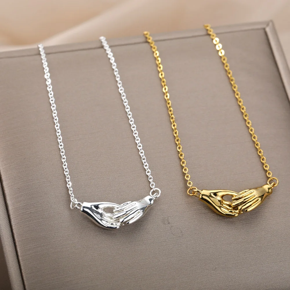Holding Hands Charm Necklace