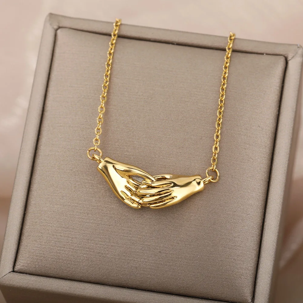 Holding Hands Charm Necklace