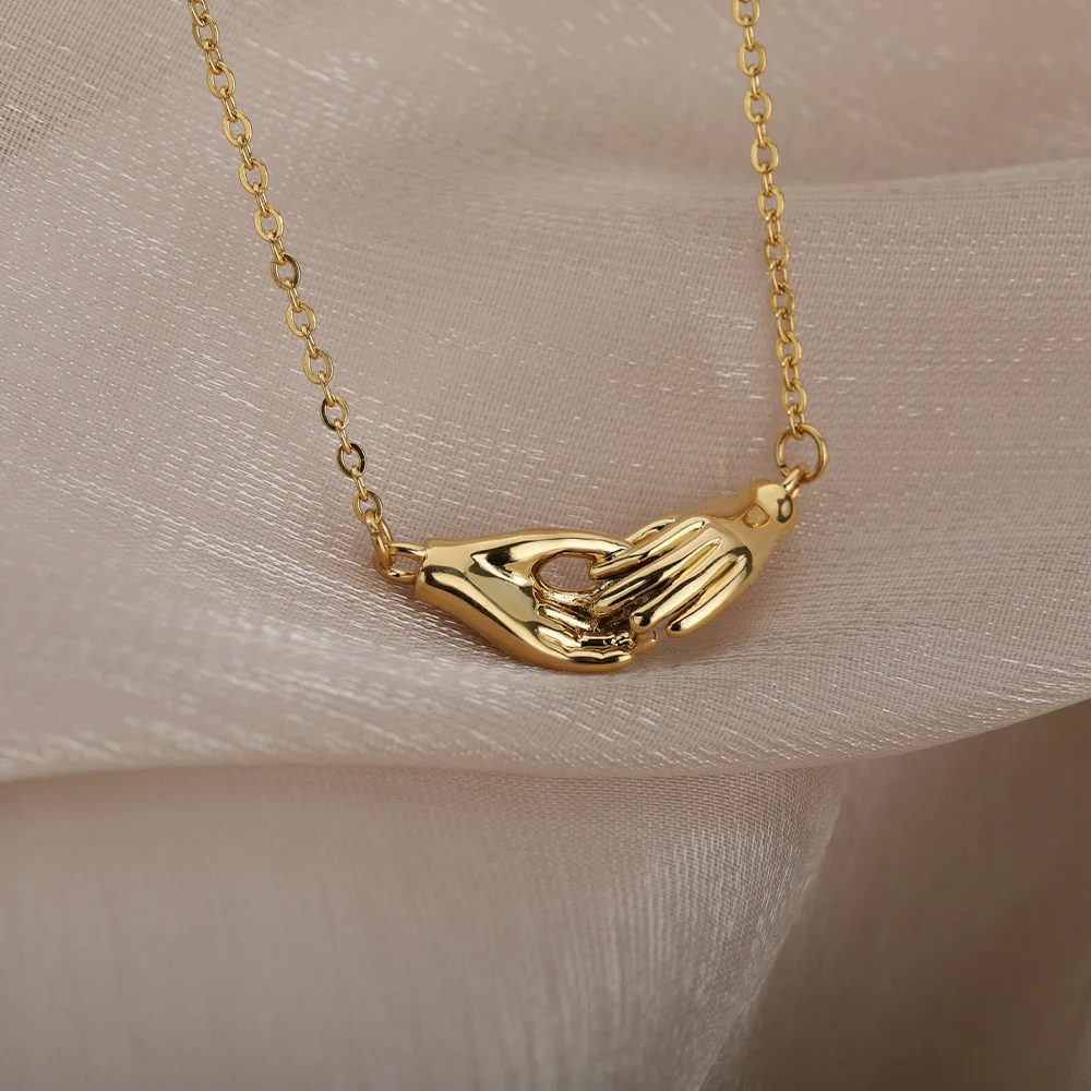 Holding Hands Charm Necklace