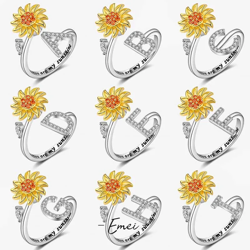 Rotating Sunflower Initial Letter Rings