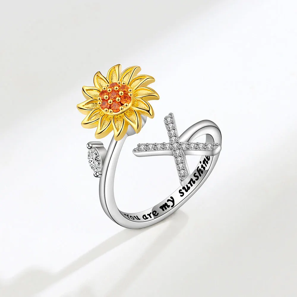 Rotating Sunflower Initial Letter Rings