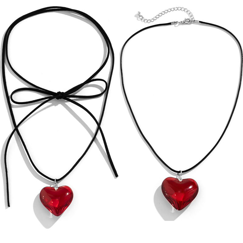 Red Stone Heart Necklace
