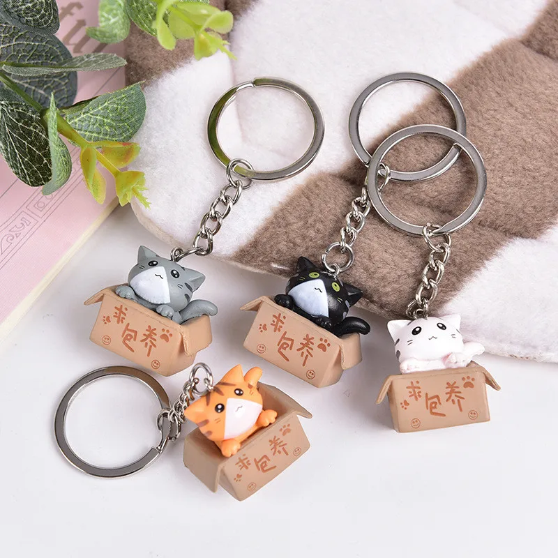 Cat In A Box Lego Keychain