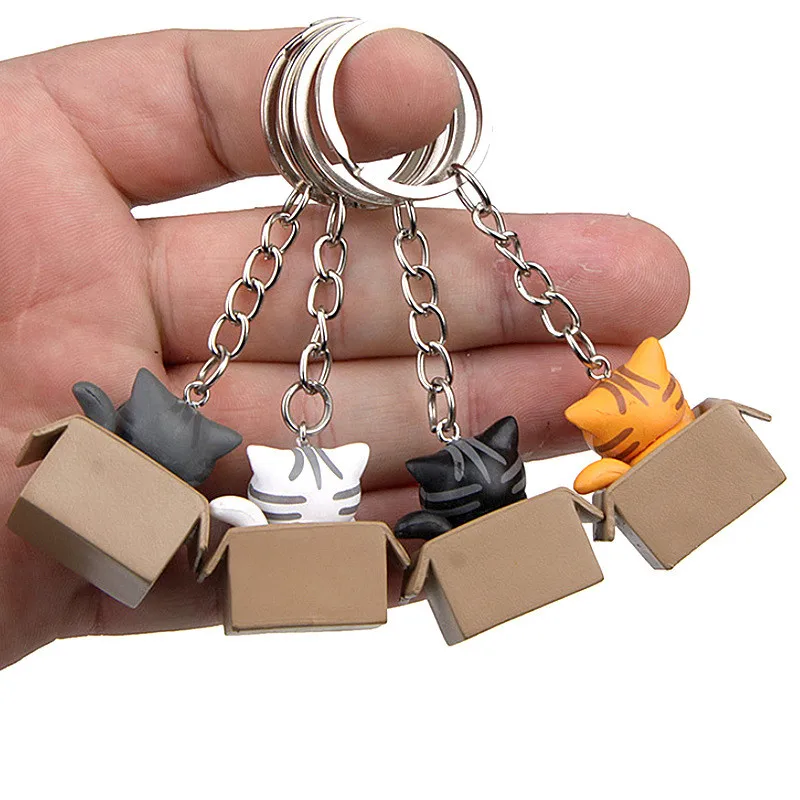 Cat In A Box Lego Keychain
