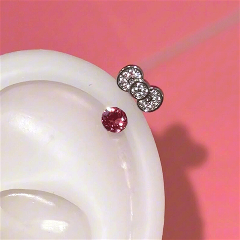 Ruby Kitty Helix Earrings