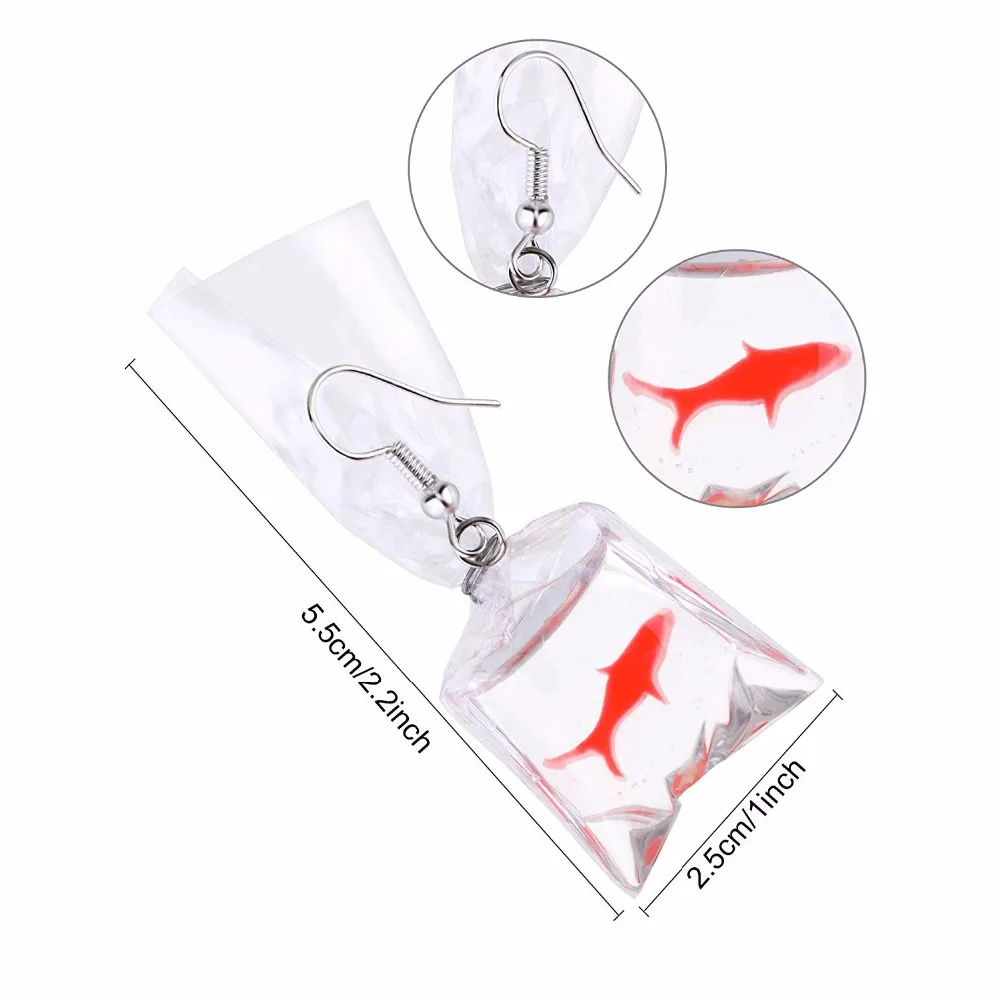 Fish in a Bag Dangle Earrings