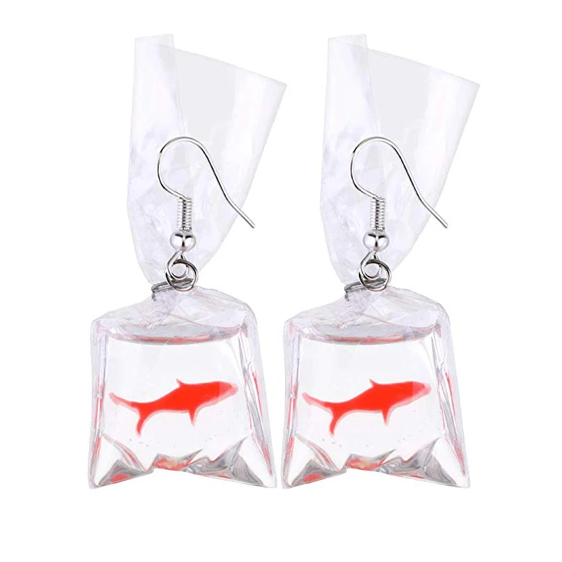 Fish in a Bag Dangle Earrings