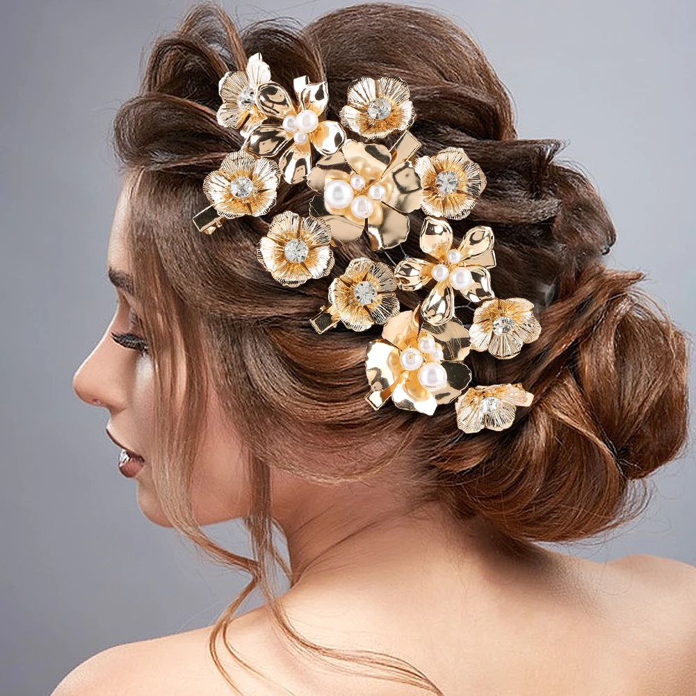 10/12/16Pcs Floral Hair Clip Sets