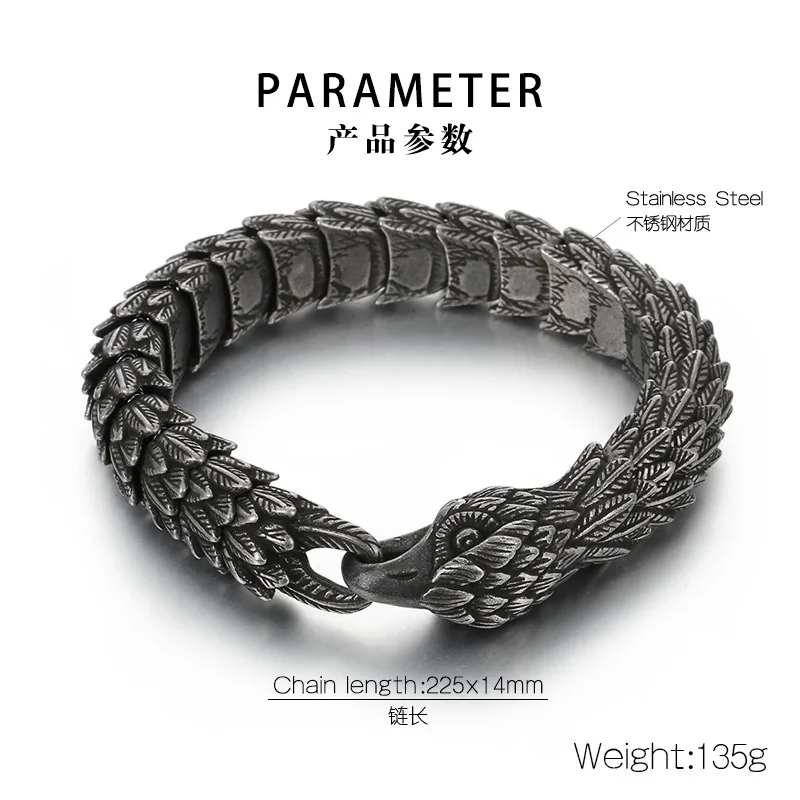Vintage Eagle Stainless Steel Bracelet