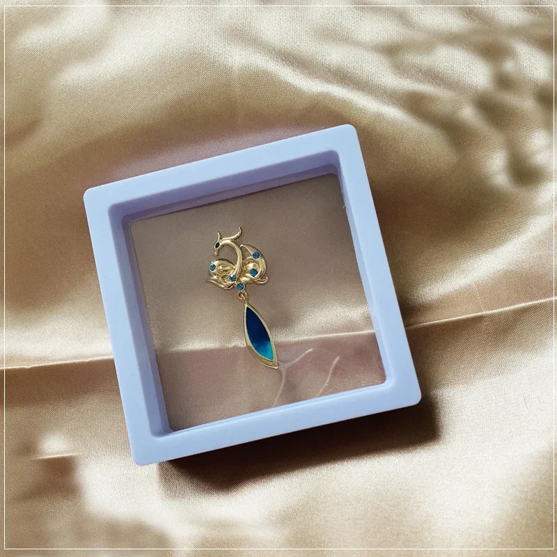 Neuvillette Genshin Impact Designer Blue Asymmetrical Earrings