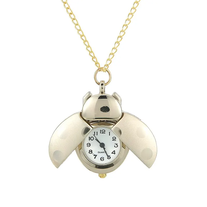 Ladybug Pocket Watch Necklace