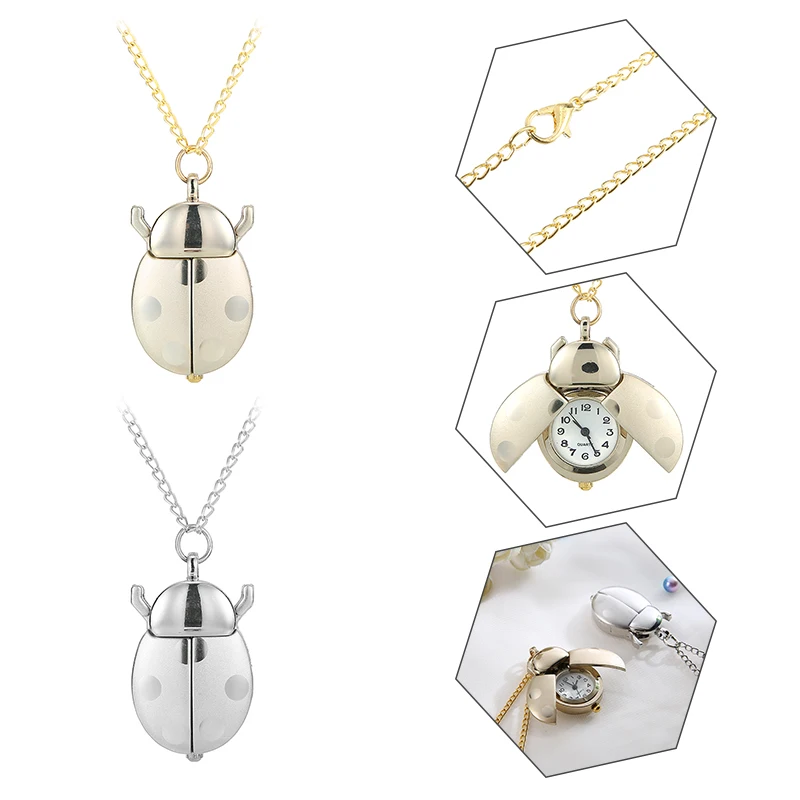Ladybug Pocket Watch Necklace